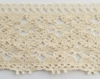 Cotton Cluny Lace Trimming 2" - 5 Continuous Yards - MADE IN USA!