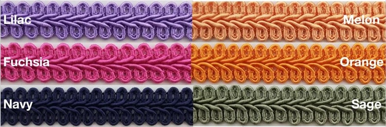 Chinese French Braid Gimp Trimming 1/2 6 Continuous Yards Many Colors image 2