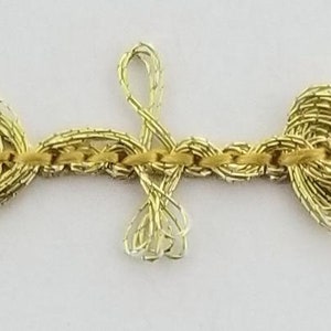 Metallic Rosebud Gimp Braid Trim w/ Loop -9 Continuous Yards- Colors Available!