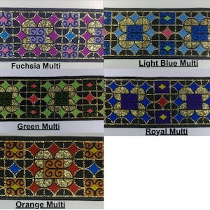 Wide Jacquard Ribbon Trim 1 7/8&quot; - 10 Continuous Yards - MANY COLORS!!