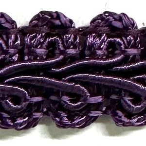 Chinese French Braid Gimp Trimming 1/2 4 Continuous Yards Many Colors Dark Purple