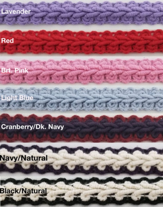 1//2 CHENILLE GIMP BRAID Many Colors Available Light Blue 18 Continuous Yards
