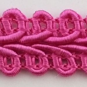 Chinese French Braid Gimp Trimming 1/2 6 Continuous Yards Many Colors Fuchsia