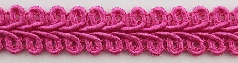 Chinese French Braid Gimp Trimming 1/2 6 Continuous Yards Many Colors Fuchsia