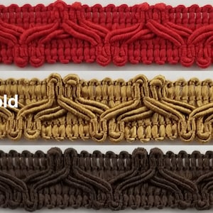 Designer Braid Gimp Trim 1/2&quot; - 6 Continuous Yards - Many Colors! MADE IN USA