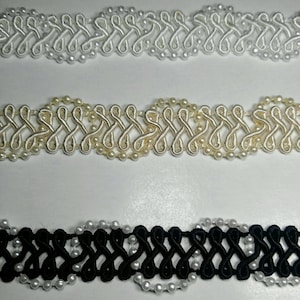 Braid Gimp with Pearls 1/2&quot; - Available in Many Colors - 10 total Yards!