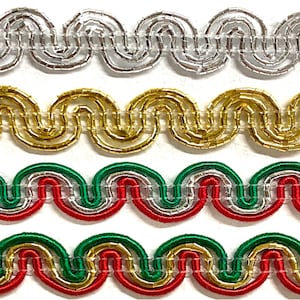 Metallic Scroll Braid Gimp Trimming 1/4" - 6 Continuous Yards - Many Color Options!