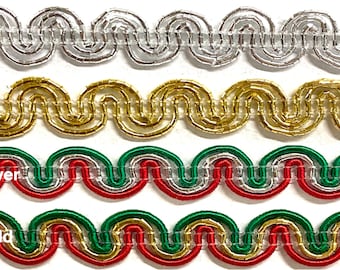 Metallic Scroll Braid Gimp Trimming 1/4" - 6 Continuous Yards - Many Color Options!
