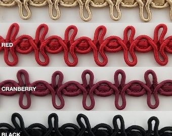 Designer Flätad Gimpkant 13,5 cm - 9 kontinuerliga yards - Många färger! Tillverkad i USA