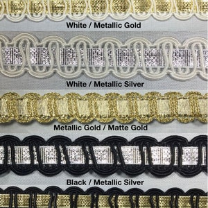 Braid Gimp mit Metallic Band 1/2 &quot;- 9 Meter fortlaufende Meter - Viele Farben!