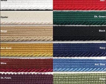 Twist Cord with Lip Piping Trimming - 4 Yards- Many Colors Available!