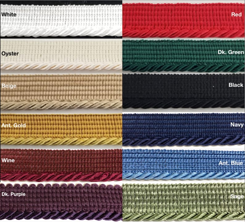 Twist Cord mit Lippenpaspelbesatz - 4 Meter - Viele Farben erhältlich! Bild 1