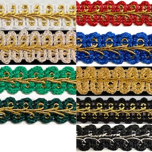 Metallic Braid Gimp Trimming 1/2" - 5 Continuous Yards - Many Colors!