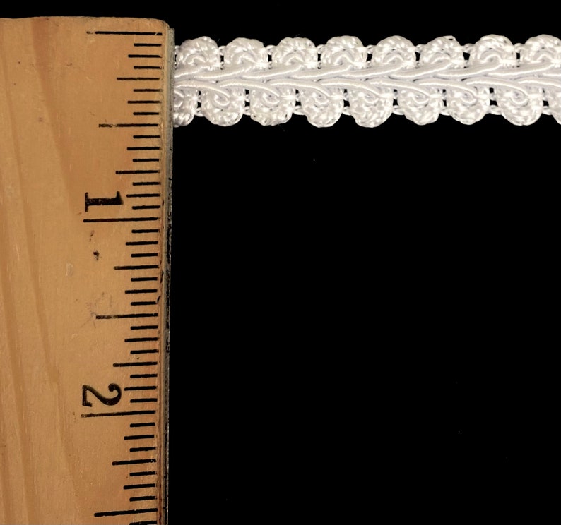 Chinese French Braid Gimp Trimming 1/2 4 Continuous Yards Many Colors White