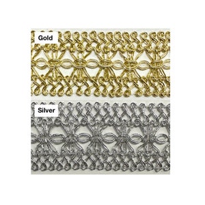 Metallic Braid Gimp Trimming 1.5" - 4 Continuous Yards!