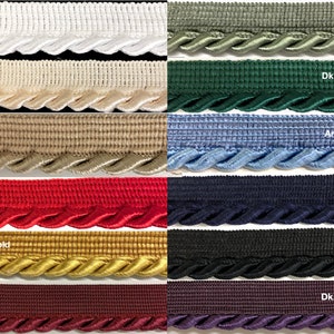 Große Twist Cord mit Lippenpaspelbesatz - 4 Meter - Viele Farben erhältlich!