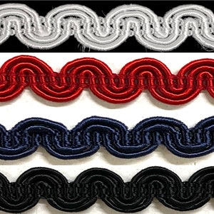 Scroll Braid Gimp Trimming 1/4&quot; - 6 Continuous Yards - Many Color Options!