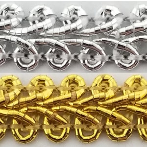 Metallic French Chinese Braid Gimp Trimming 3/8" - 10 Continuous Yards - MADE IN USA