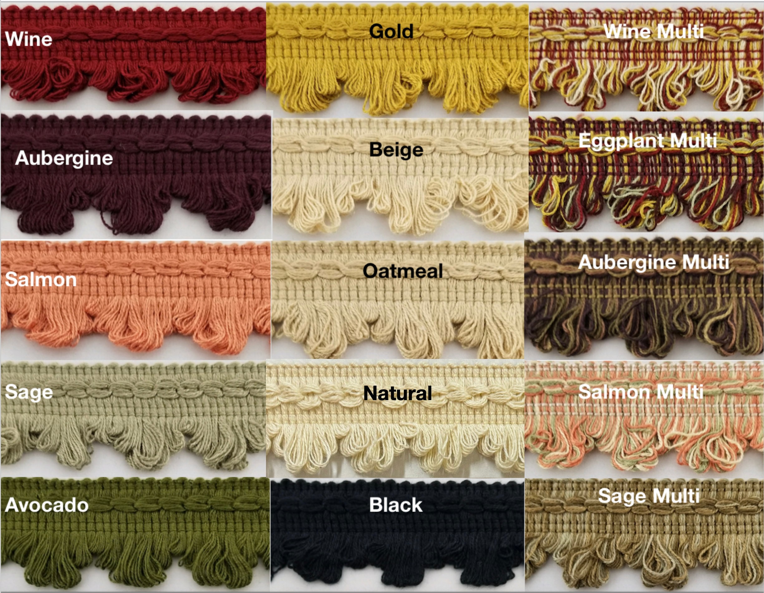 Decorative Scalloped Loop Fringe Trim 1-1/4