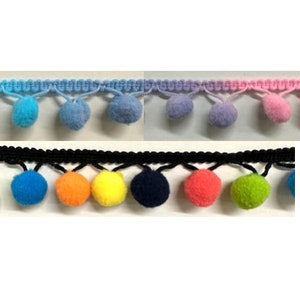 Pom Pom Poly Ball Fringe 1/2&quot; - 6 Yards!