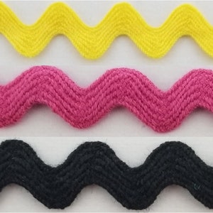 Cotton Ric Rac Zig Zag Trim 7/16&quot; - 18 Yards - Many Colors Available!