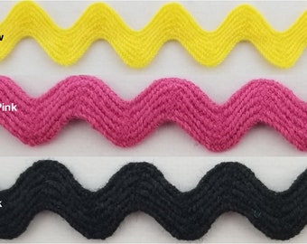 Cotton Ric Rac Zig Zag Trim 7/16" - 18 Yards - Many Colors Available!