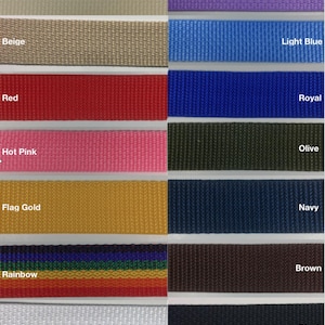 Poly Webbing 1&quot; - 10 Continuous Yards - Many Colors Available - Made in USA!