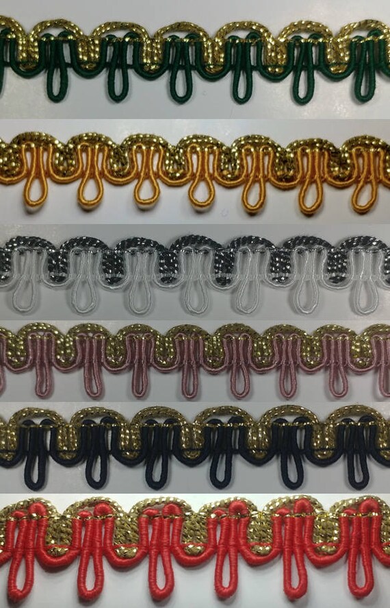 Many Colors Available! 18 Continuous Yards 3//8/" Metallic Piping with Lip Trim