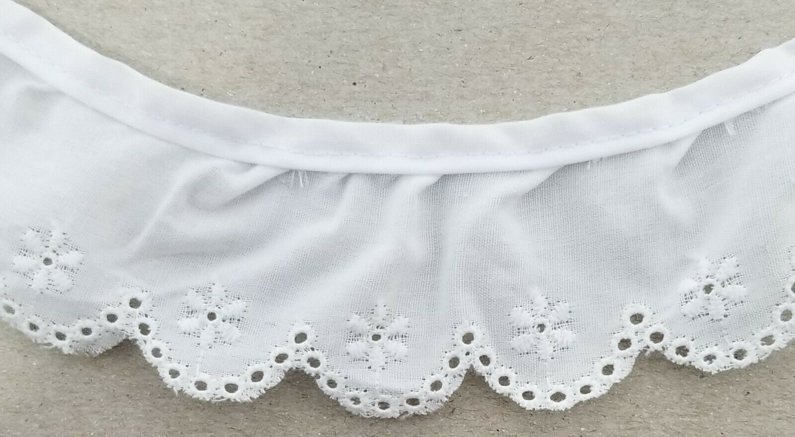 Ruffled Gathered Embroidery Eyelet Trimming 1-7/8