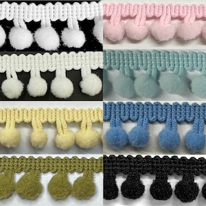 Mini franja de bola de poliéster com pompom de 1/4" - FEITO NOS EUA - 6 jardas contínuas!