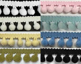 Mini Pom Pom Poly Ball Fringe 1/4&quot; - MADE IN USA - 6 Continuous Yards!