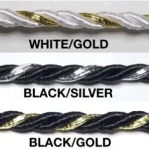 Rifinitura in corda intrecciata con cordino metallico da 1/8" - 15 iarde continue - MOLTI COLORI!