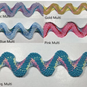 Nieuwigheid Ric Rac Trims 3/4"-25 Yards - VELE KLEUREN BESCHIKBAAR!