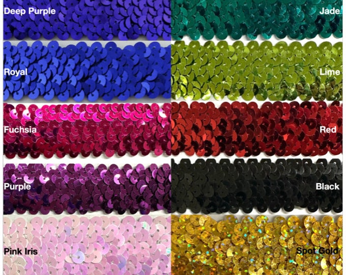 GREEN SEQUIN TRIM, Lime Green Trim, Stretchy Sequin Trim, Narrow Sequin