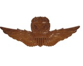 US Army Master Aviation Pilot Wings Badge Military Helicopter Mahogany Wood Handcrafted Wooden Model Warrant Officer Wall Plaque 2nd Flaw