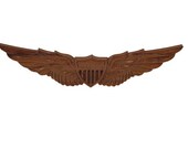 US Army Aviation Pilot Wings Badge Military Helicopter Mahogany Wood Handcrafted Wooden Model Warrant Officer Graduation Wall Plaque