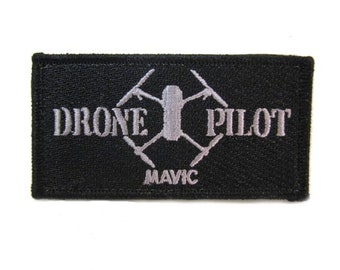 DRONE FLYING ZONE PILOT EMROIDERED PATCH 10 X 3.5 CM