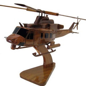 UH-1Y Hmla Yankee Venom Bell Super Huey USMC Marine Helicopter Military Mahogany Wood Wooden Model