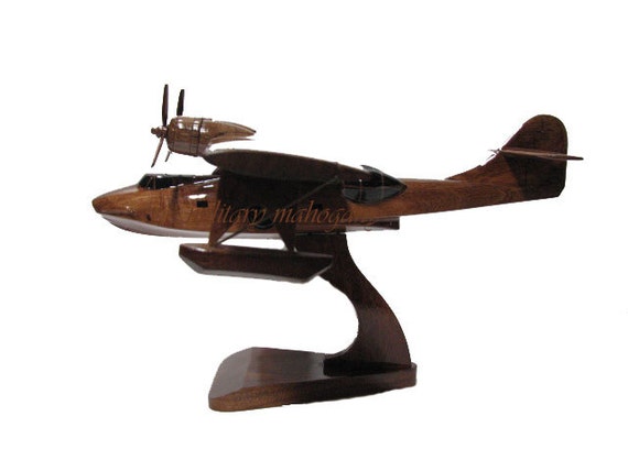 Consolidated Pby Catalina Flying Boat Navy Wwii Search And Rescue Mahogany Wood Airplane Wooden Model Gift