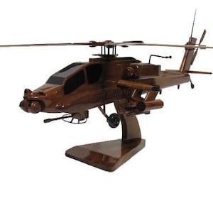 wooden apache helicopter model