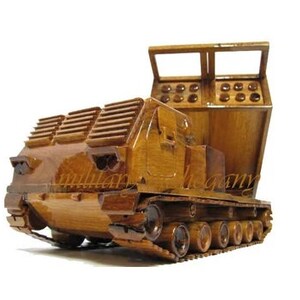 MLRS M270 Army Multiple Launch Rocket System Artillery Wood Wooden Military Mahogany Model