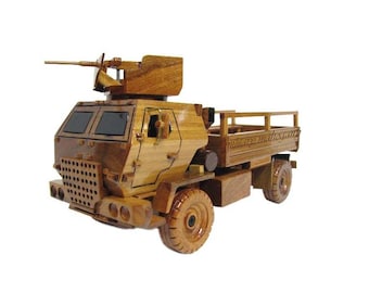 LMTV M1078 Light Medium Tactical Vehicle Utility Truck Army Military Mahogany Wood Wooden Model with FLAW