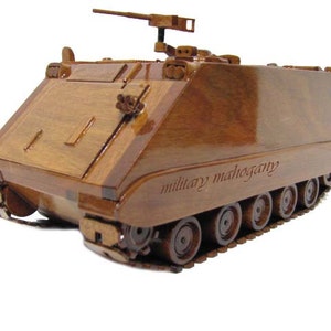 M113 APC FMC Armored Personnel Carrier Army Marine Military Mahogany Wood Wooden Model image 1