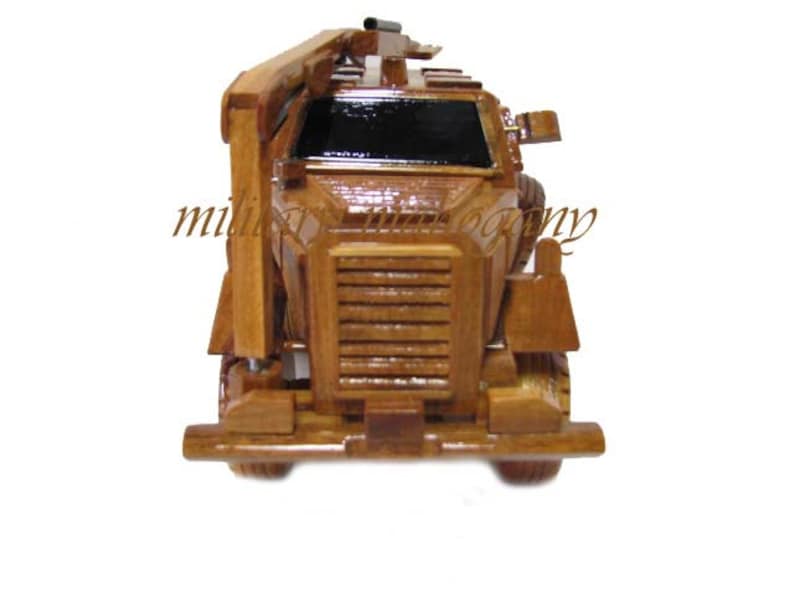 Buffalo MRAP 6x6 IED Armored Vehicle Force Protection General Dynamics Army Marine EOD Wood Wooden Military Mahogany Model image 4