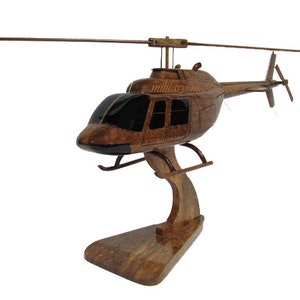 Bell 206 OH-58 A/C TH-57 TH-67 Creek Sea Jet Ranger Helicopter Mahogany Wooden Wood Army Navy Aviation Rotary Model