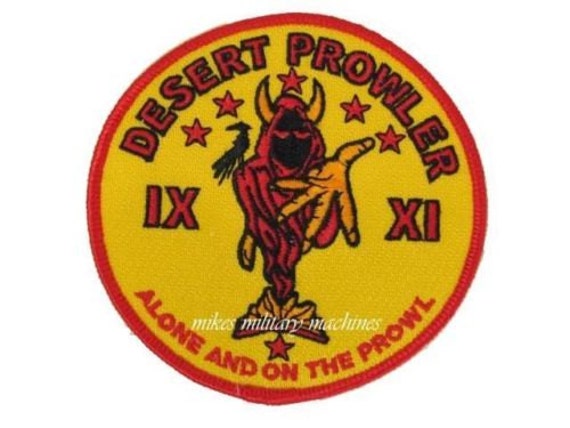 ALONE AND ON THE PROWL Black Ops Area 51 USAF Embroidered Hook Loop Patch Badge