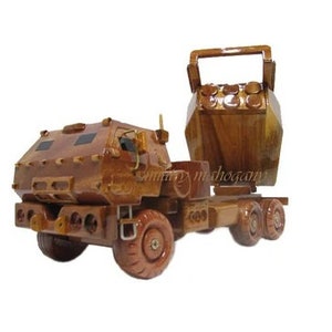 HIMARS M142 High Mobility Artillery Rocket System Field Army Military Mahogany Wood Wooden Model