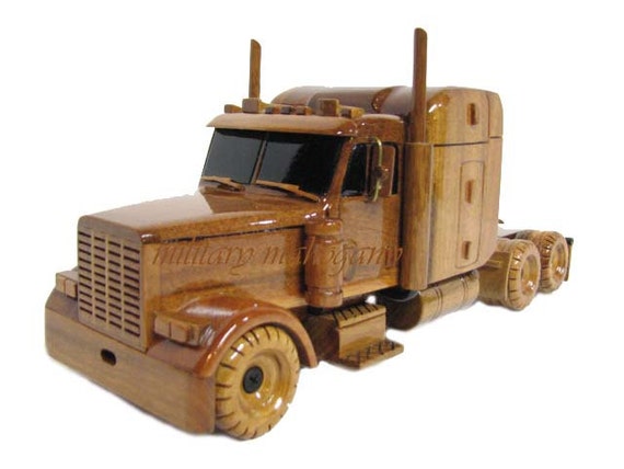 wooden semi truck