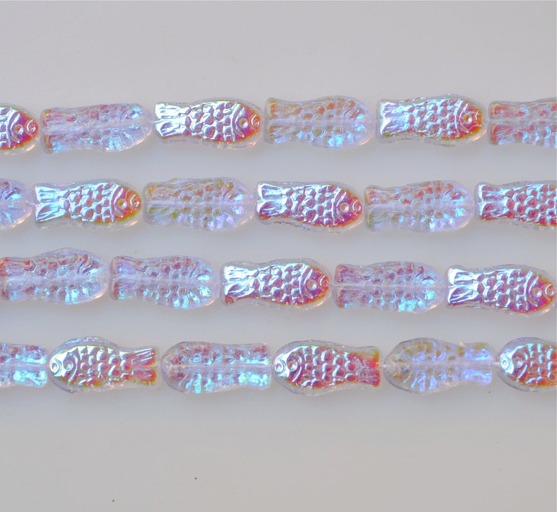 14mm x 7mm Fish Bead Czech Glass Beads Glass Fish Beads Etsy