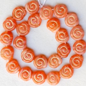Small Snail Shell Bead - Czech Glass Beads - 9mm x 8mm - Various Colors - Qty 25